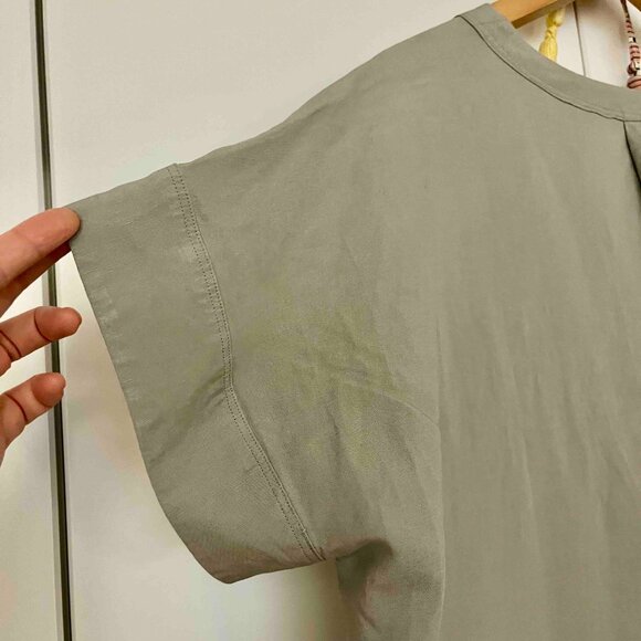 Light Grey Uniqlo Linen Blend Maxi Shift Dress Size S - Picture 4 of 6